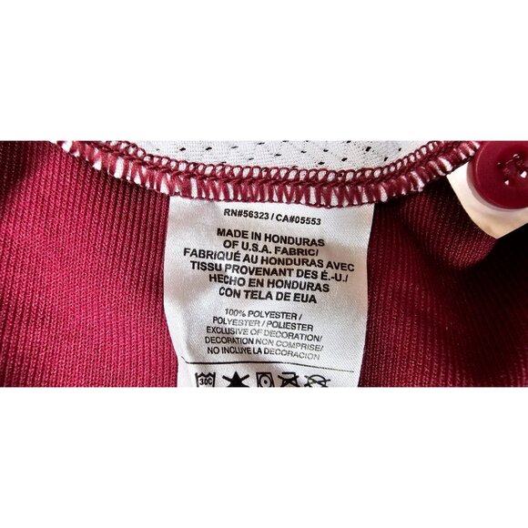 NIKE Mens XL Maroon White Short Sleeve Baseball Button Up Logo Jersey - Picture 12 of 13